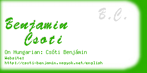 benjamin csoti business card