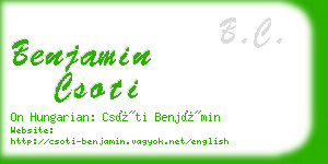 benjamin csoti business card